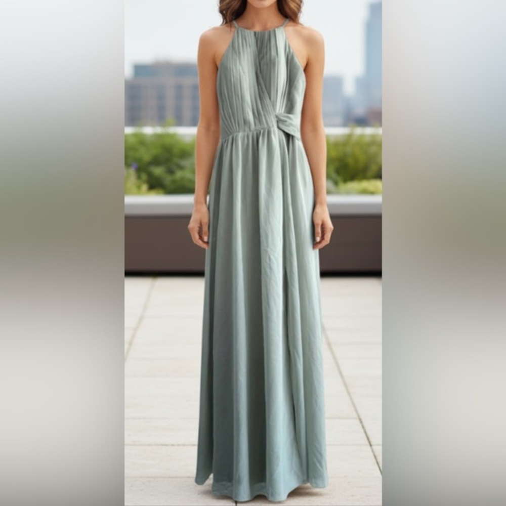 Lavetir Elegant Sleeveless Sage Green Wedding Dress